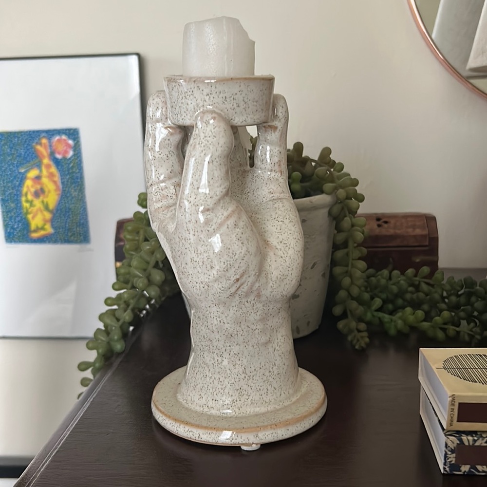 Ceramic Hand Candle Holder